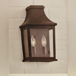 NWOT Umber Outdoor Wall Lantern Aged Bronze Finish 14" Allen + Roth